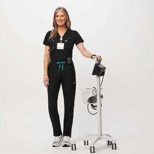 High Waisted Yola FREEx Lined Skinny Scrub Pants™ Size L Petite